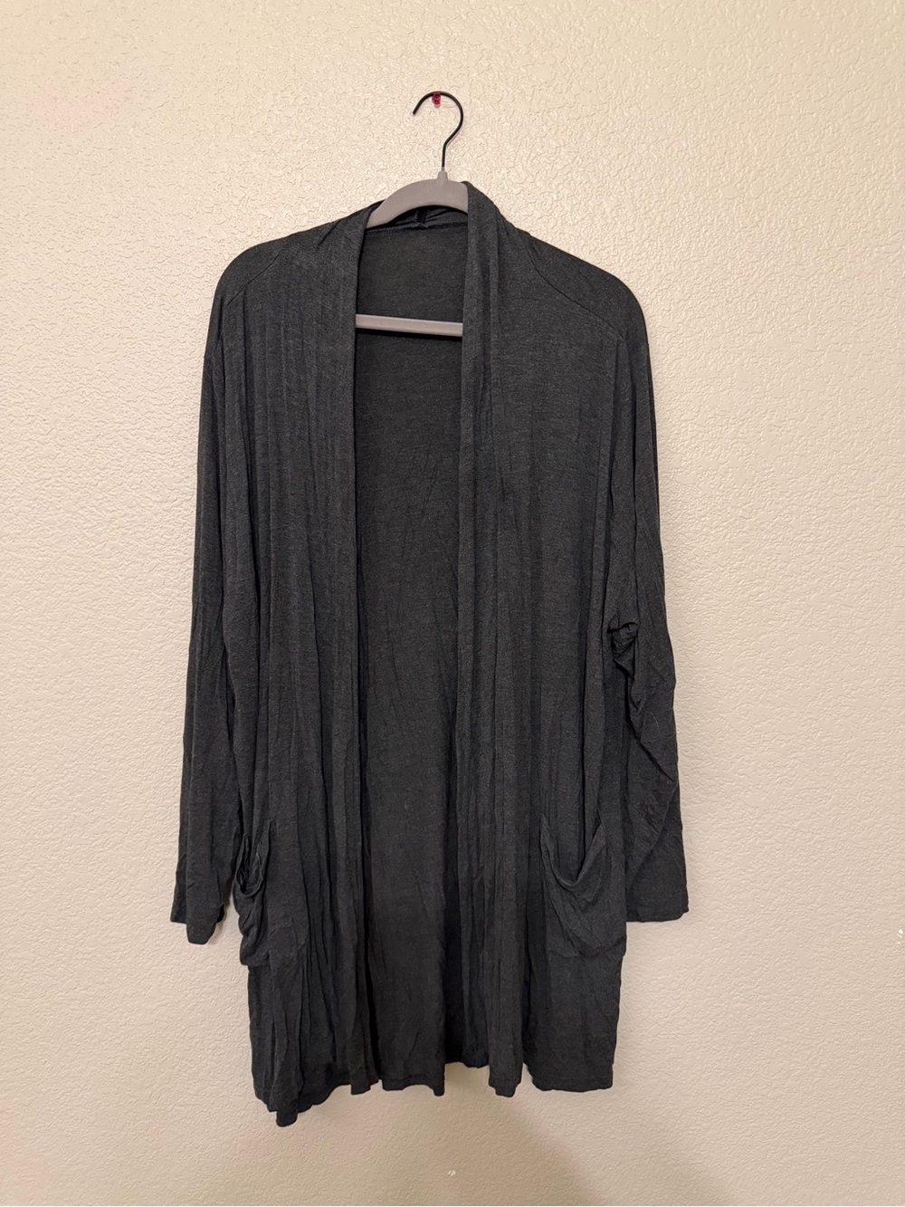 Charcoal Open-Front Women's Cardigan Sweater
